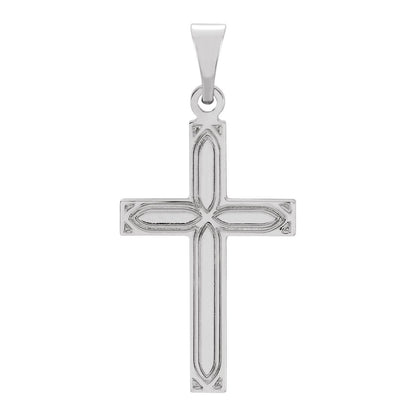 14k White Gold Crucifix Catholic Cross Pendant Fine Jewelry Gift for Her