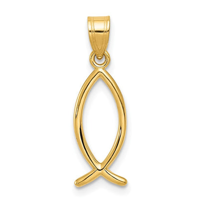 14k Yellow Gold Ichthus Fish Pendant for Women