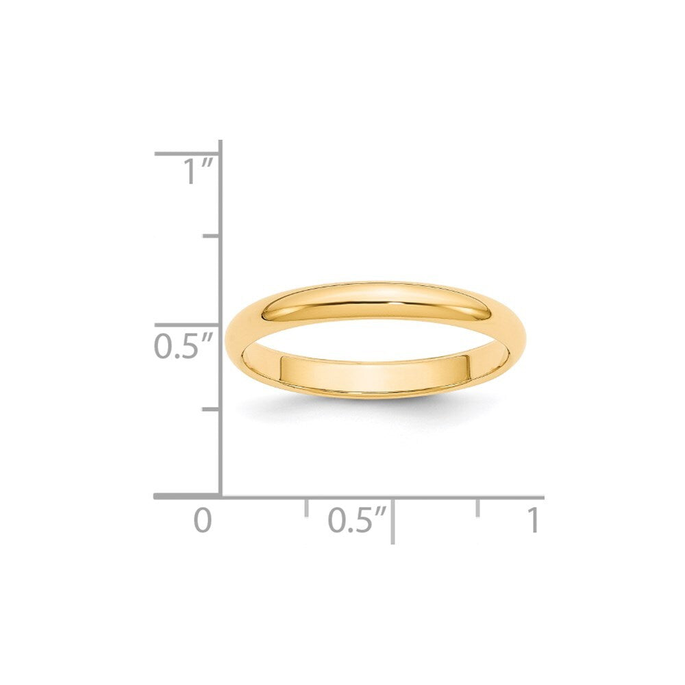 14K Yellow Gold Yellow Gold 3mm Half-Round Wedding Band Size 11
