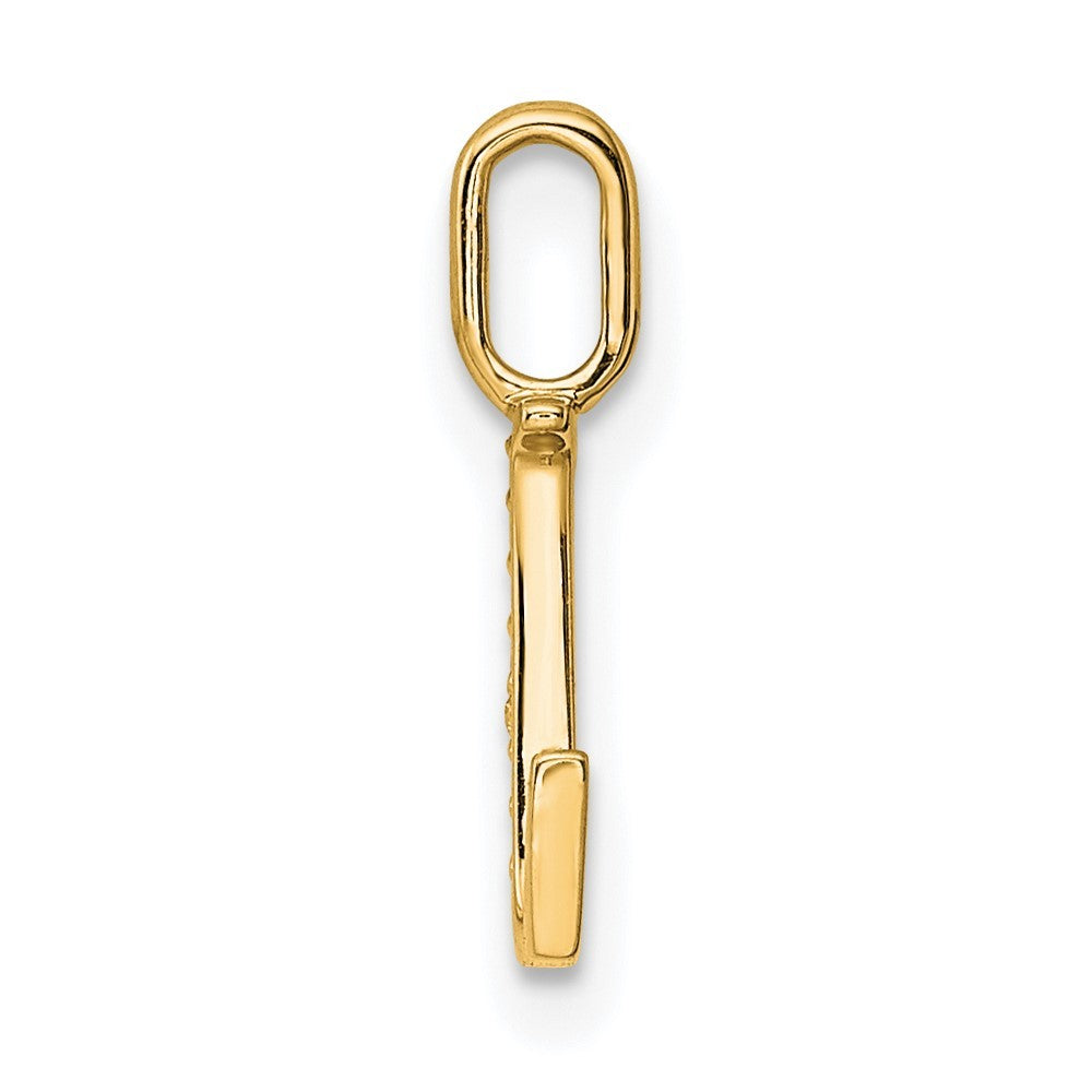 14k Yellow Gold Diamond Letter L Initial Pendant
