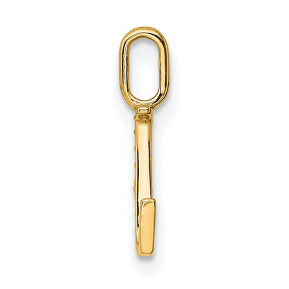 14k Yellow Gold Diamond Letter L Initial Pendant