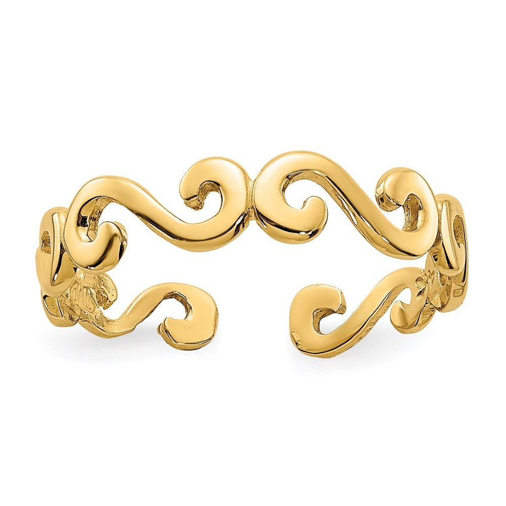 14k Yellow Gold Swirl Toe Ring