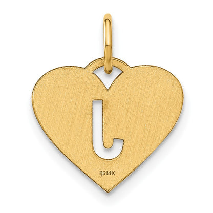 14k Yellow Gold Initial Letter J Initial Charm