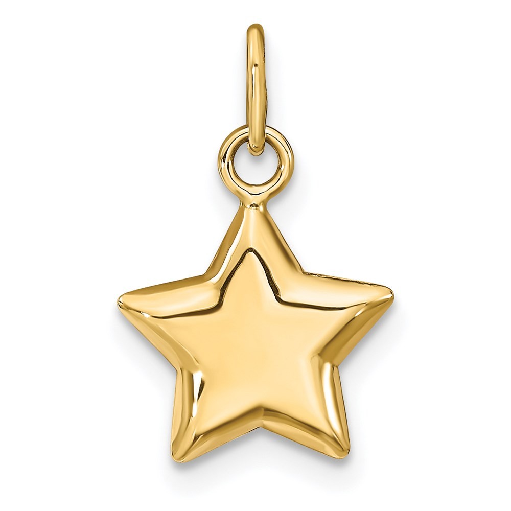 14k Yellow Gold 3-D Puffed Star Charm