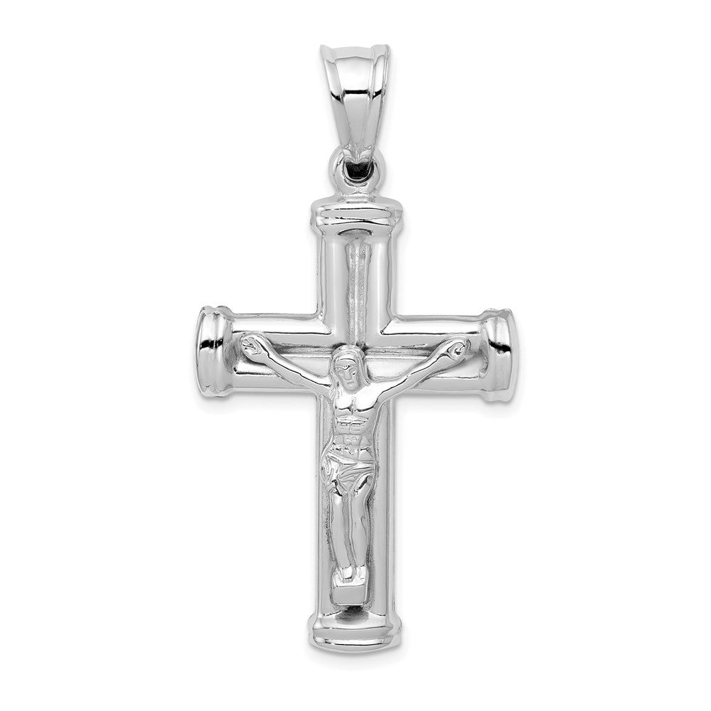 14k White Gold Reversible Crucifix Pendant