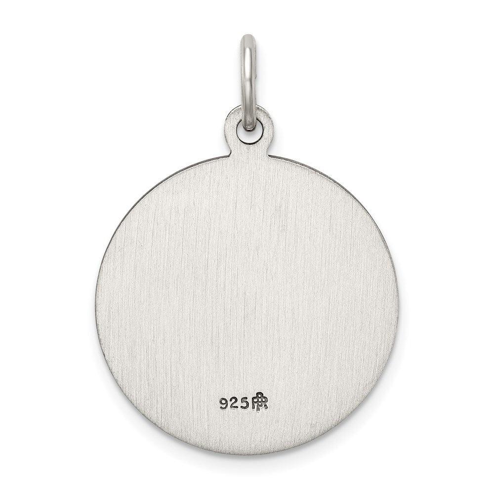 Sterling Silver Antiqued Guardian Angel Medal Pendant