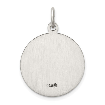 Sterling Silver Antiqued Guardian Angel Medal Pendant