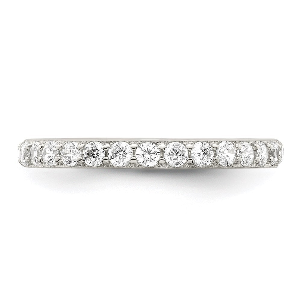 Sterling Silver Rhodium-plated Cubic Zirconia Ring Size 8