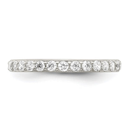Sterling Silver Rhodium-plated Cubic Zirconia Ring Size 8