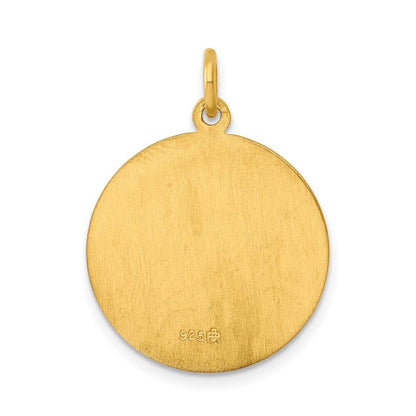 24k Gold-plated Sterling Silver St. Christopher Medal Pendant