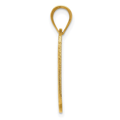 14k Yellow Gold Polished Cross Cut-out Pendant for Women