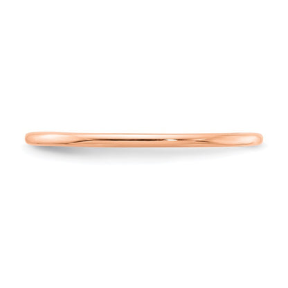 14K Rose Gold 1.2mm Half Round Polished Stackable Band Size 8