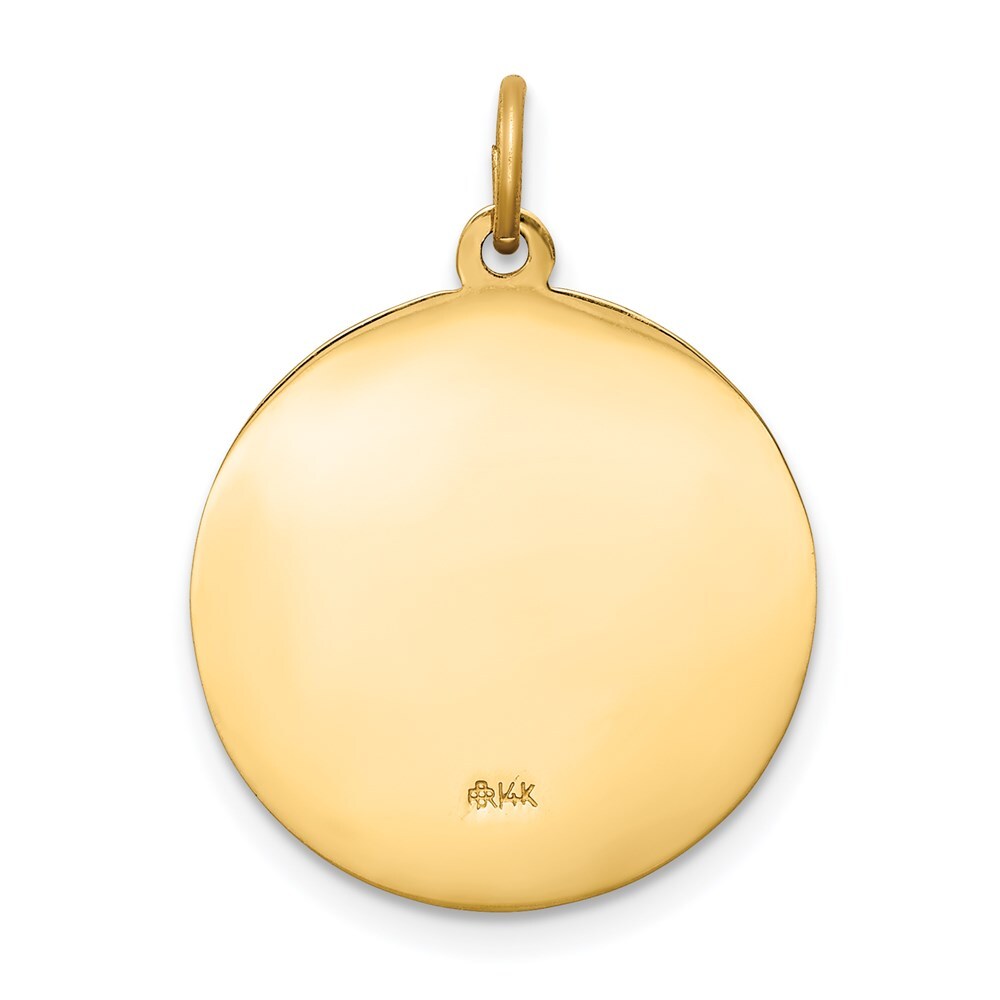 14k Yellow Gold Saint Luke Medal Pendant for Women
