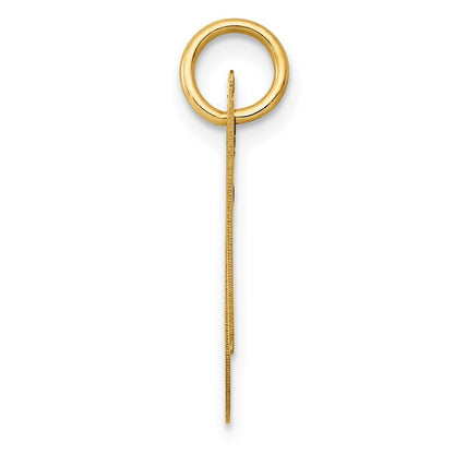 14k Yellow Gold Medium Fancy Script Letter N Initial Charm Pendant for Women