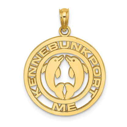 14k Yellow Gold KENNEBUNKPORT Dolphins Charm