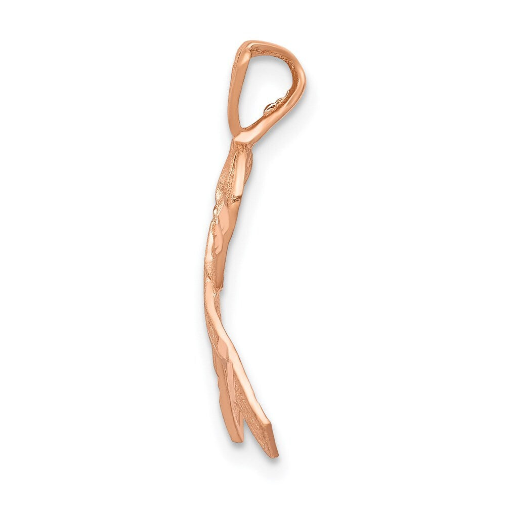 14k Rose Gold Diamond-cut Awareness Pendant for Women