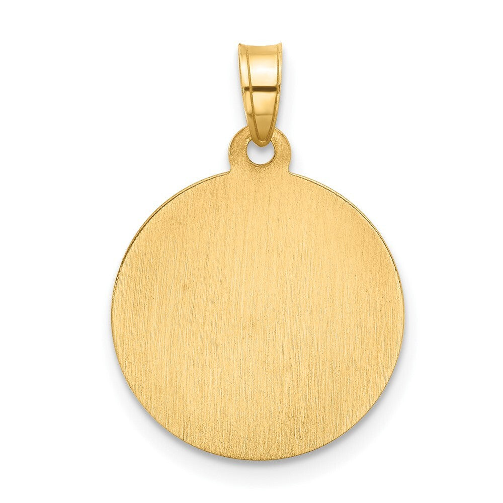 14k Yellow Gold and Rhodium Hollow Lady of Guadalupe Pendant for Women