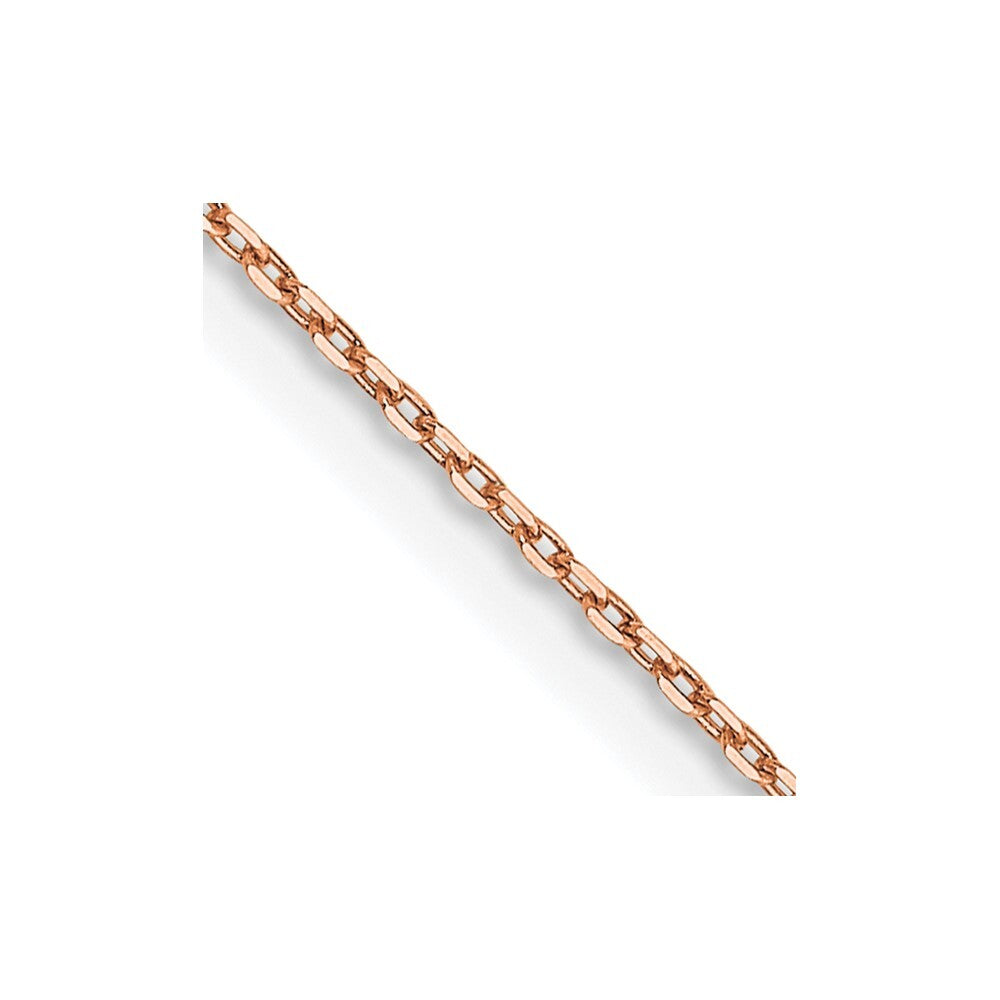 14K Rose Gold 30 inch .8mm Diamond-cut Cable with Lobster Clasp Chain