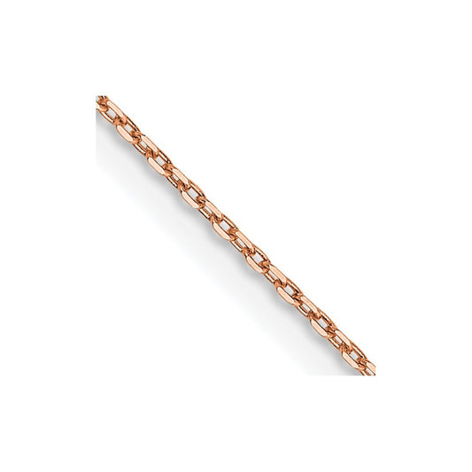 14K Rose Gold 30 inch .8mm Diamond-cut Cable with Lobster Clasp Chain