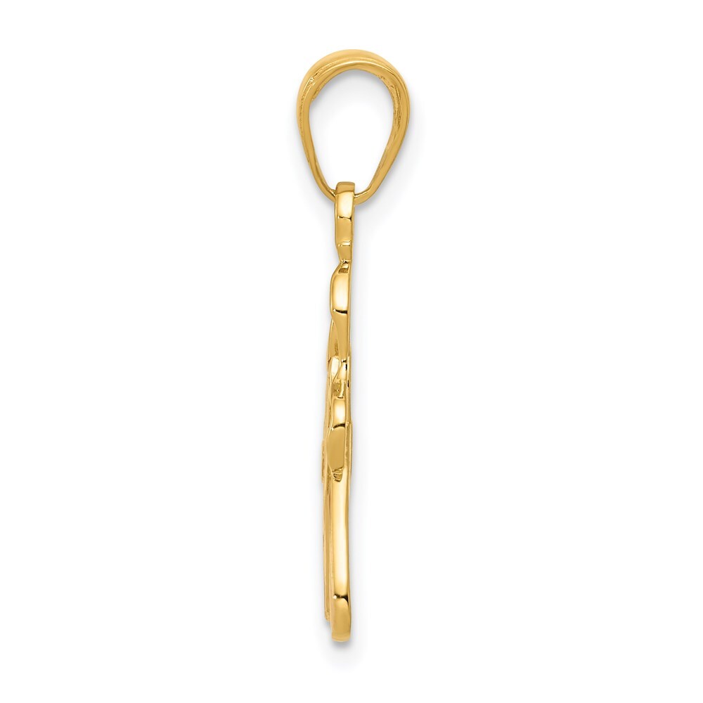 14k Yellow Gold Enameled Ballet Slippers Charm Pendant for Women