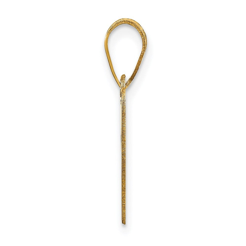 14k Yellow Gold Polished Bubble Letter A Initial Pendant