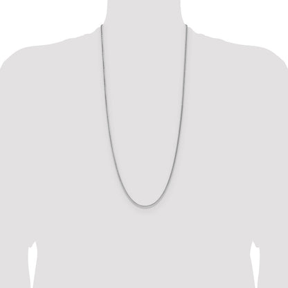 Sterling Silver Rhodium-plated 2.1mm Diamond-cut Square Spiga Chain