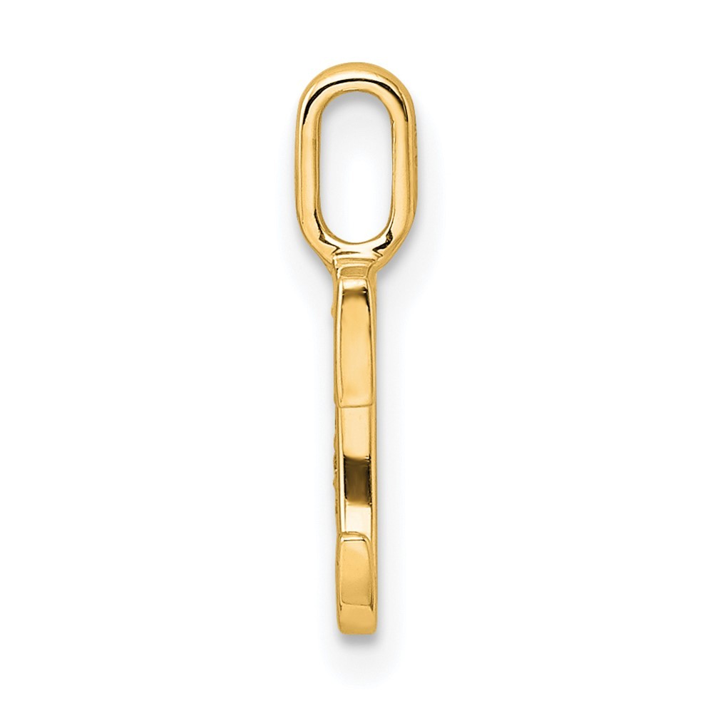 14k Yellow Gold Diamond Letter C Initial Pendant