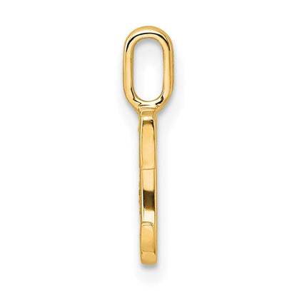 14k Yellow Gold Diamond Letter C Initial Pendant