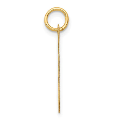 14k Yellow Gold Large Script Letter F Initial Charm Pendant for Women