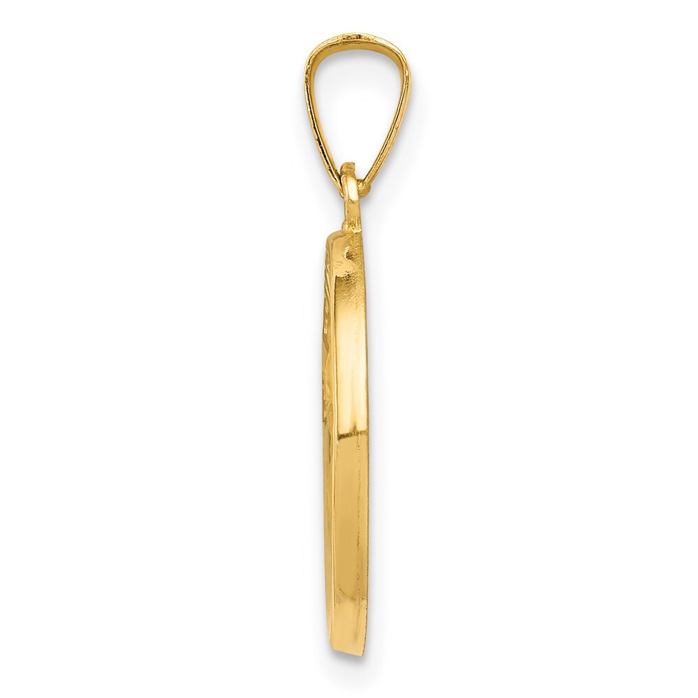 14k Yellow Gold Polished/Satin Spanish 1st Communion Medal Hollow Pendant