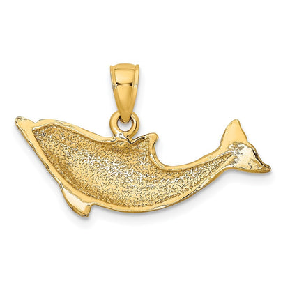14k Yellow Gold Polished Dolphin Charm Pendant