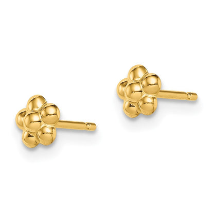 14k Yellow Gold Flower Earrings
