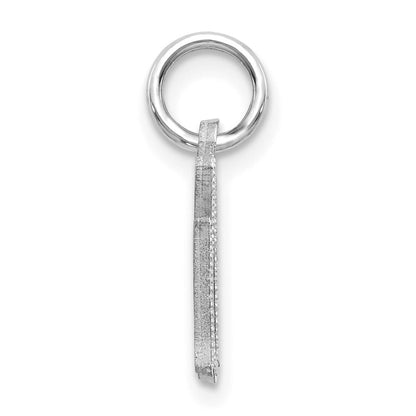 14k White Gold Diamond-cut Letter G Initial Charm Pendant for Women