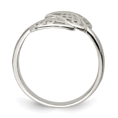Sterling Silver Polished Filigree Ring Size 7