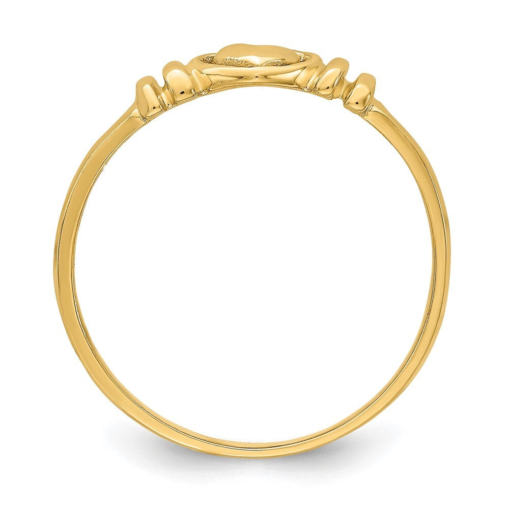 14K Yellow Gold Polished Heart Ring Size 7
