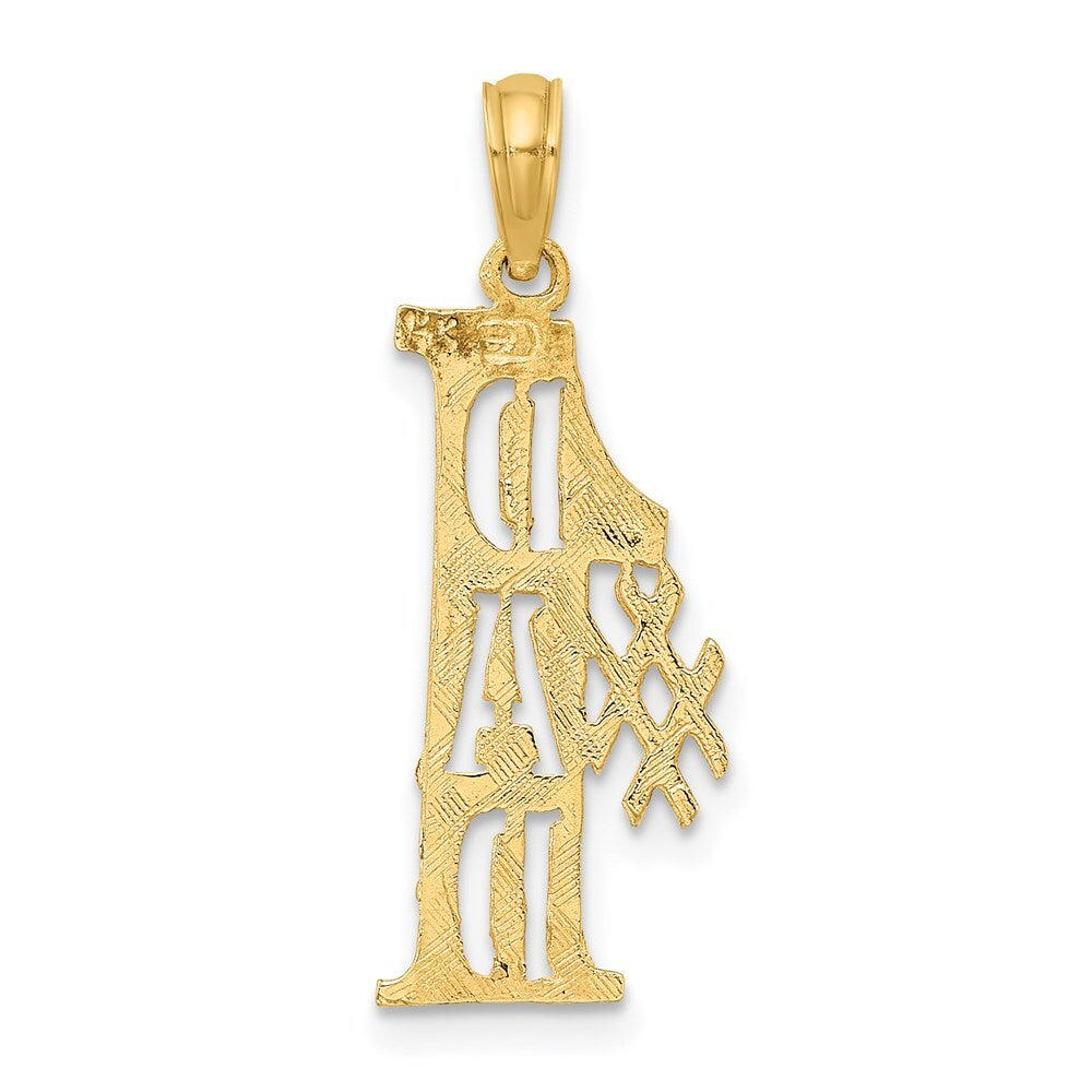 14k Yellow Gold #1 DAD Cut-out Vertical Charm Pendant for Women