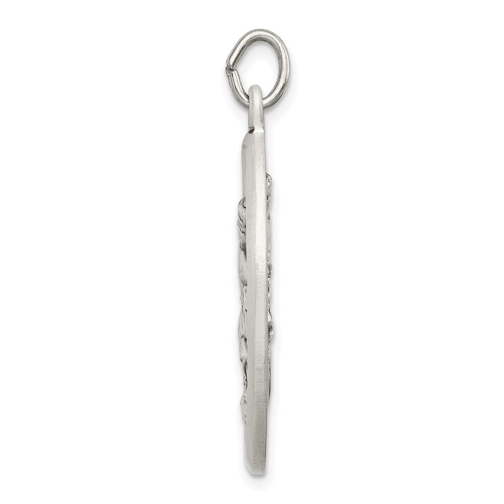 Sterling Silver Antiqued Reversible St. Michael Medal Pendant