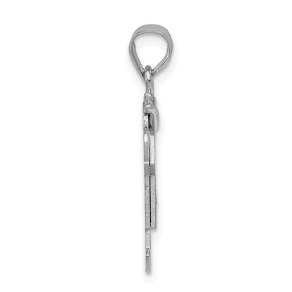 14k White Gold AA Diamond Kid Pendant for Women