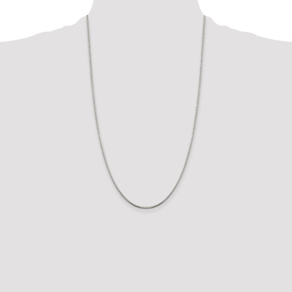 Sterling Silver 1.5mm 8 Sided Diamond-cut Box Chain