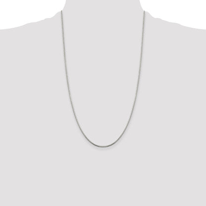 Sterling Silver 1.5mm 8 Sided Diamond-cut Box Chain