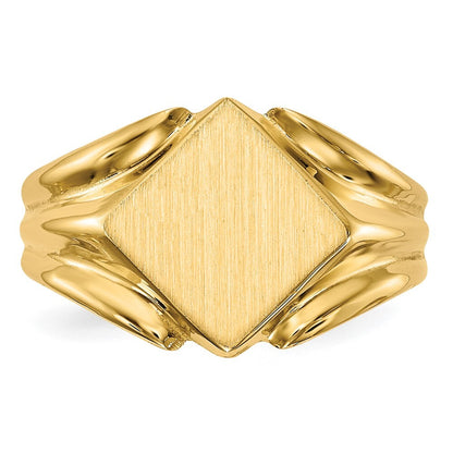 14K Yellow Gold 11.5x11.5mm Closed Back Signet Ring
