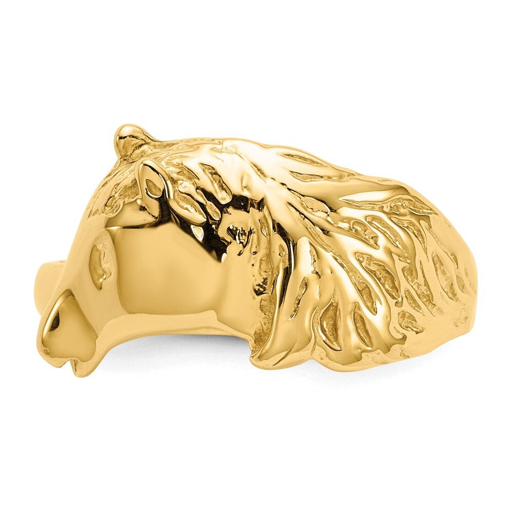 14K Yellow Gold Gold Polished Horse Head Ring