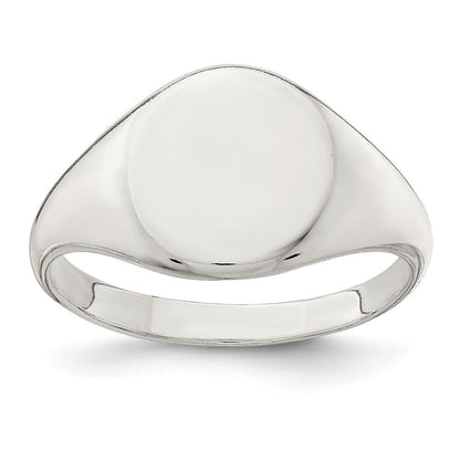 Sterling Silver 13x10mm Closed Back Signet Ring Size 10