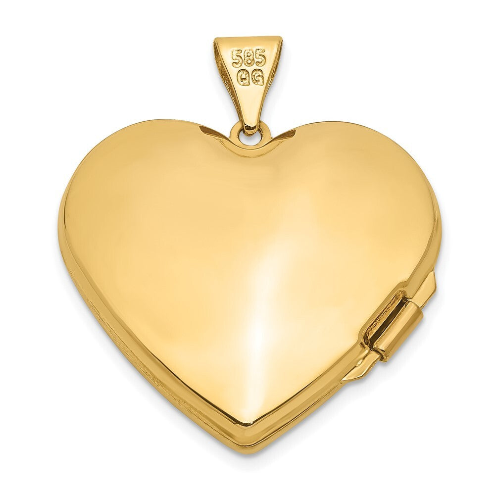 14k Yellow Gold Diamond Floral Family Heart Locket Pendant for Women