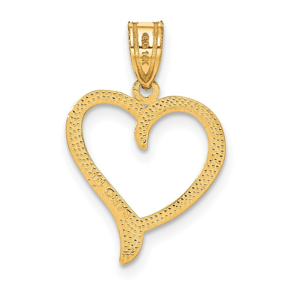 14k Yellow Gold Polished Heart Pendant for Women