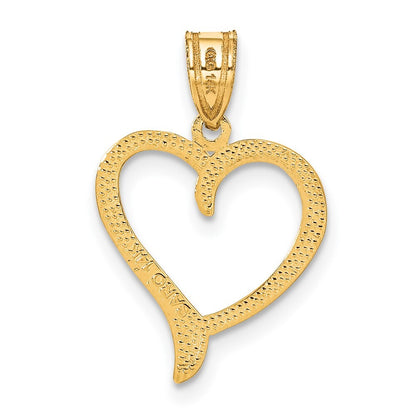 14k Yellow Gold Polished Heart Pendant for Women