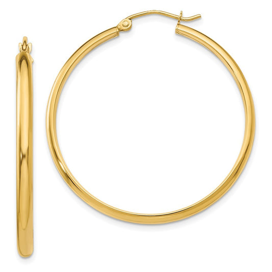 14k Yellow Gold Polished Hoop Earring