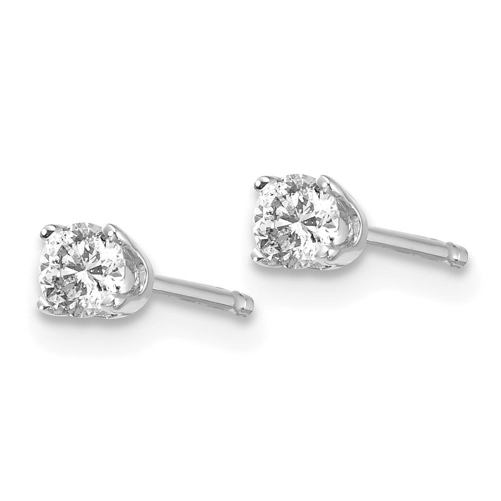 14K White Gold .20ct I2 K-L Diamond Stud Push-on Earrings