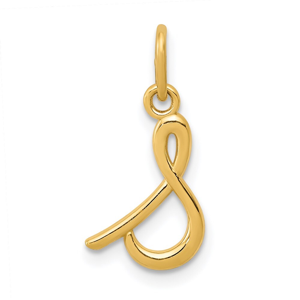 14k Yellow Gold Letter S Initial Charm Pendant for Women