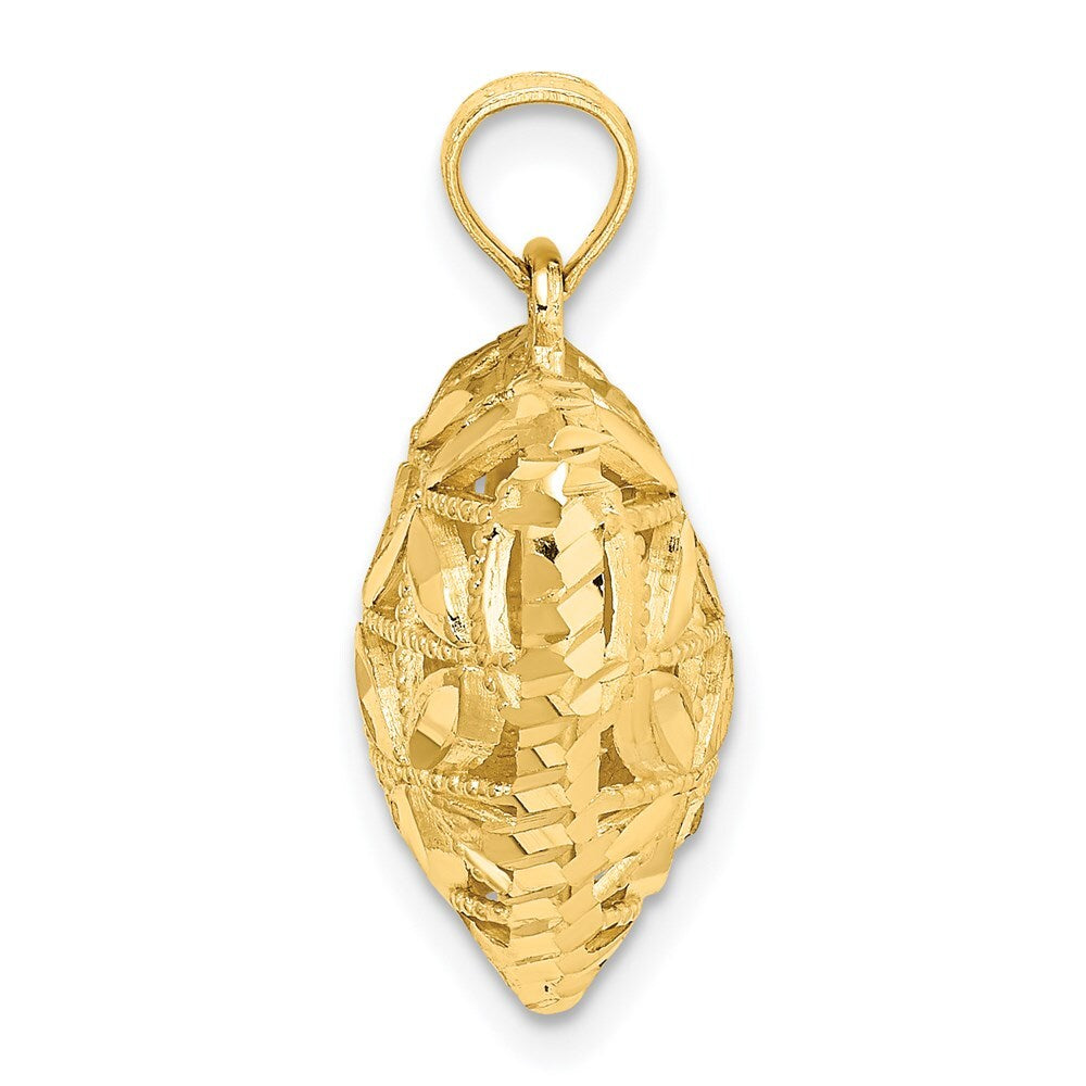 14k Yellow Gold Polished 3-D Puffed Heart Pendant for Women